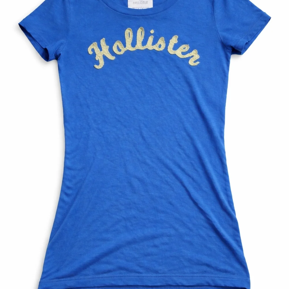 Hollister Bright Blue Tee with Neon Green Logo - Picture 1 of 1